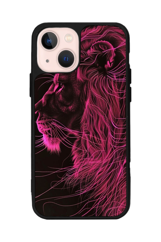 iPhone 14 Plus Uyumlu Aslan Tasarımlı Glossy Premium Kılıf