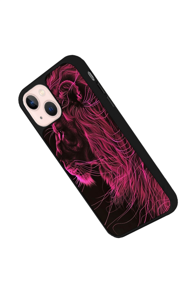 iPhone 14 Plus Uyumlu Aslan Tasarımlı Glossy Premium Kılıf