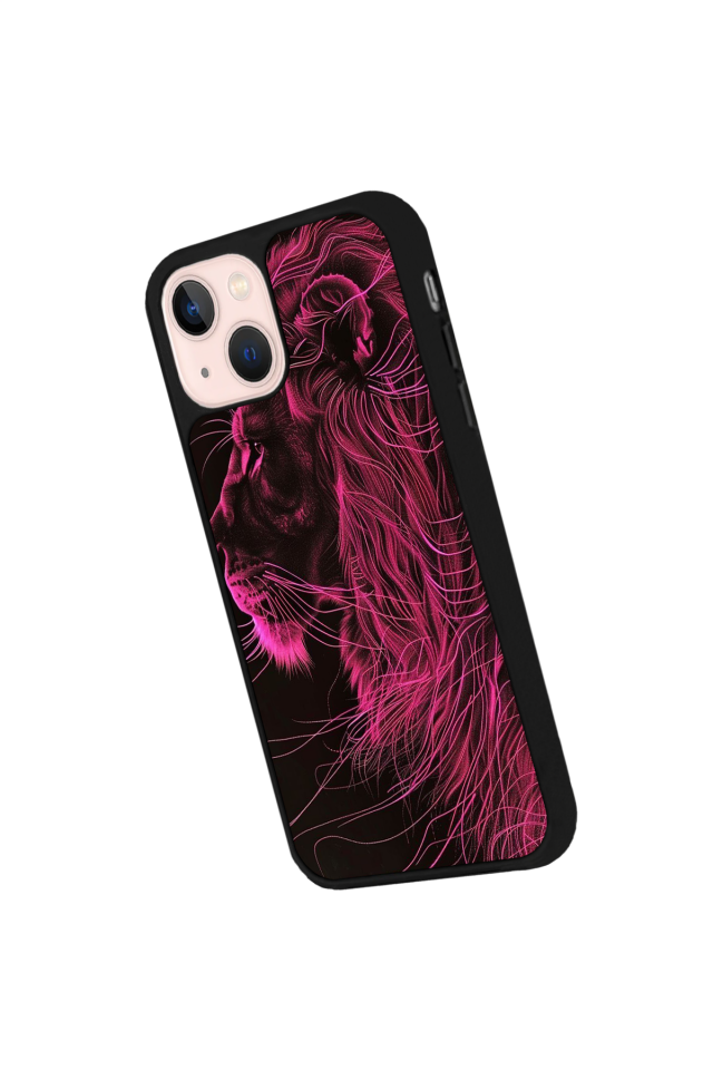 iPhone 14 Plus Uyumlu Aslan Tasarımlı Glossy Premium Kılıf