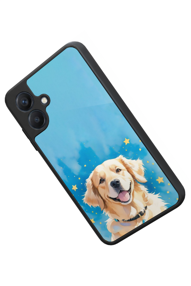 Samsung Galaxy A07 Uyumlu Golden Kopek Tasarımlı Glossy Premium Kılıf
