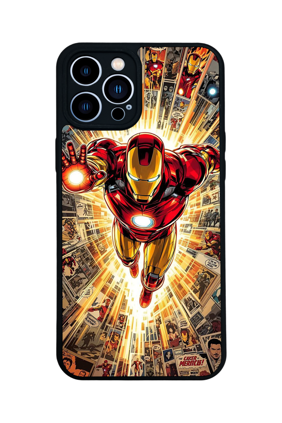 iPhone 12 Pro Max Uyumlu Iron Man ( Demir Adam ) Tasarımlı Glossy Premium Kılıf