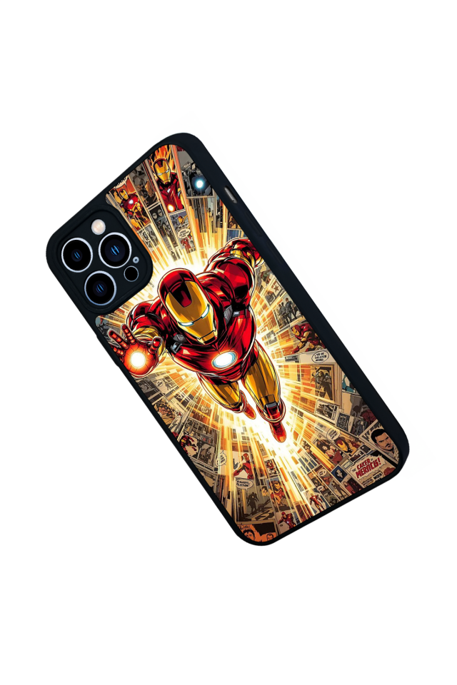 iPhone 12 Pro Max Uyumlu Iron Man ( Demir Adam ) Tasarımlı Glossy Premium Kılıf