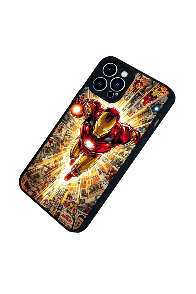 iPhone 12 Pro Max Uyumlu Iron Man ( Demir Adam ) Tasarımlı Glossy Premium Kılıf