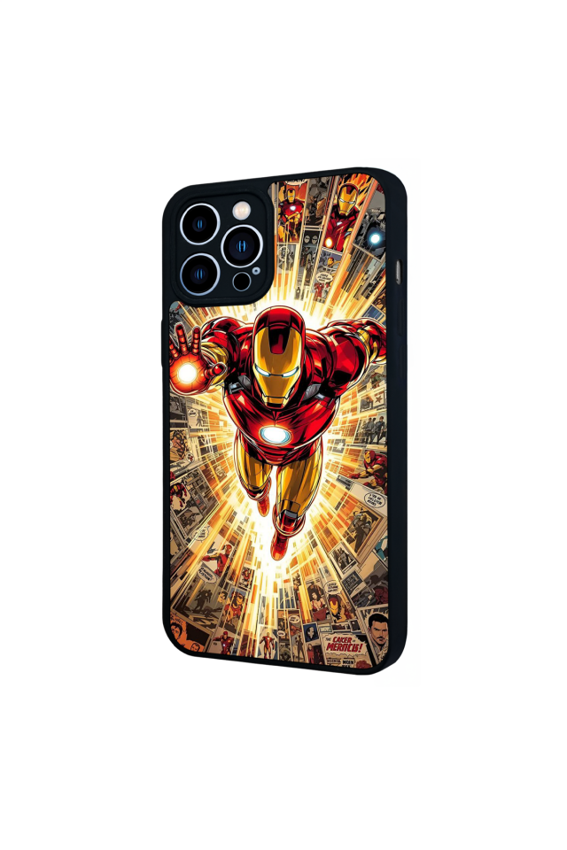iPhone 12 Pro Max Uyumlu Iron Man ( Demir Adam ) Tasarımlı Glossy Premium Kılıf