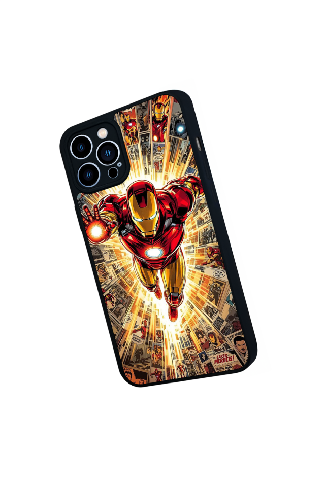 iPhone 12 Pro Max Uyumlu Iron Man ( Demir Adam ) Tasarımlı Glossy Premium Kılıf