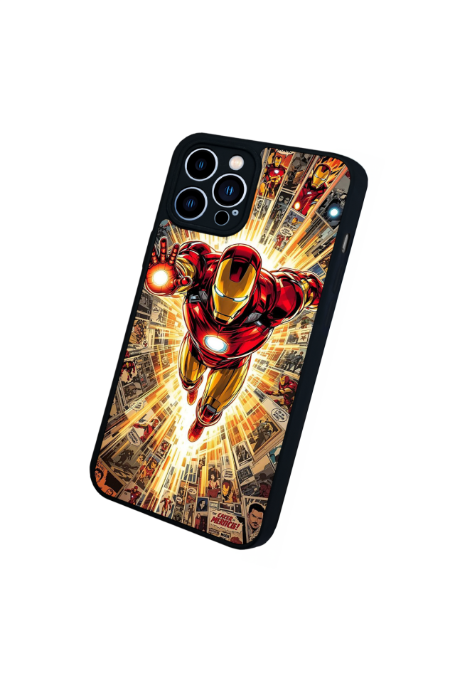 iPhone 12 Pro Max Uyumlu Iron Man ( Demir Adam ) Tasarımlı Glossy Premium Kılıf