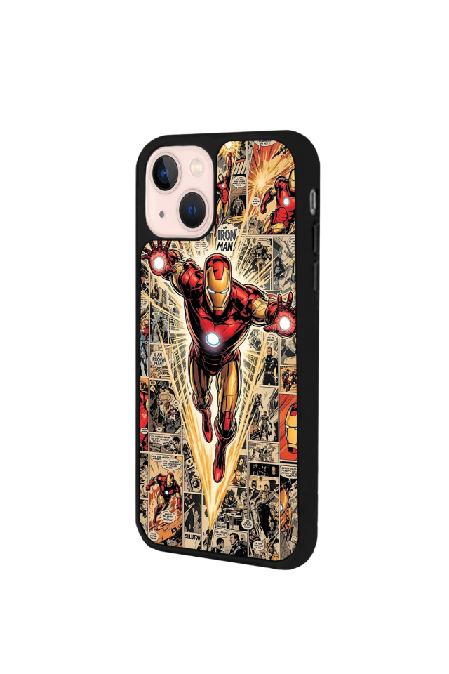 iPhone 13/14 Uyumlu  Iron Man ( Demir Adam ) Tasarımlı Glossy Premium Kılıf