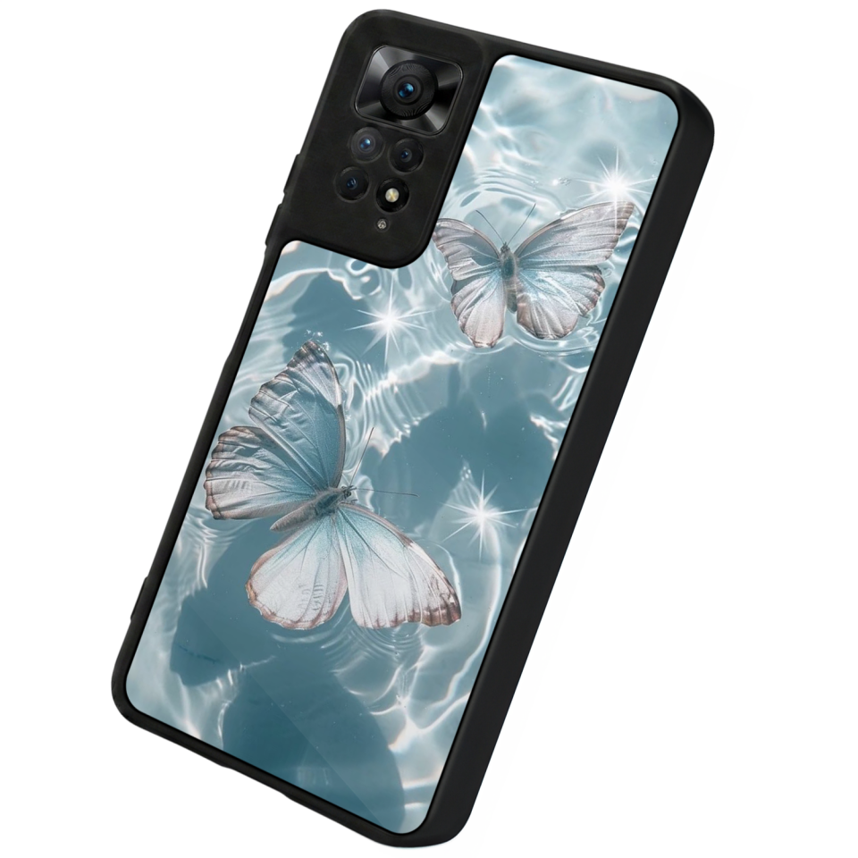 Xiaomi Redmi Note 12 Pro Uyumlu Kelebek Tasarımlı Glossy Premium Kılıf