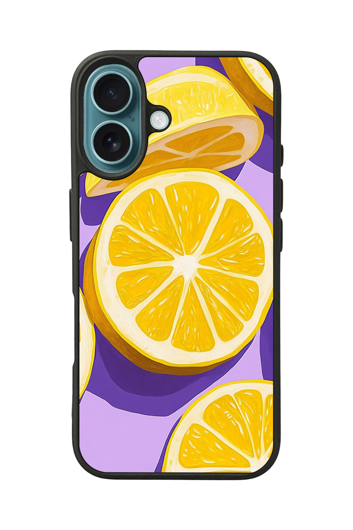 iPhone 16 Uyumlu Limon Tasarımlı Glossy Premium Kılıf