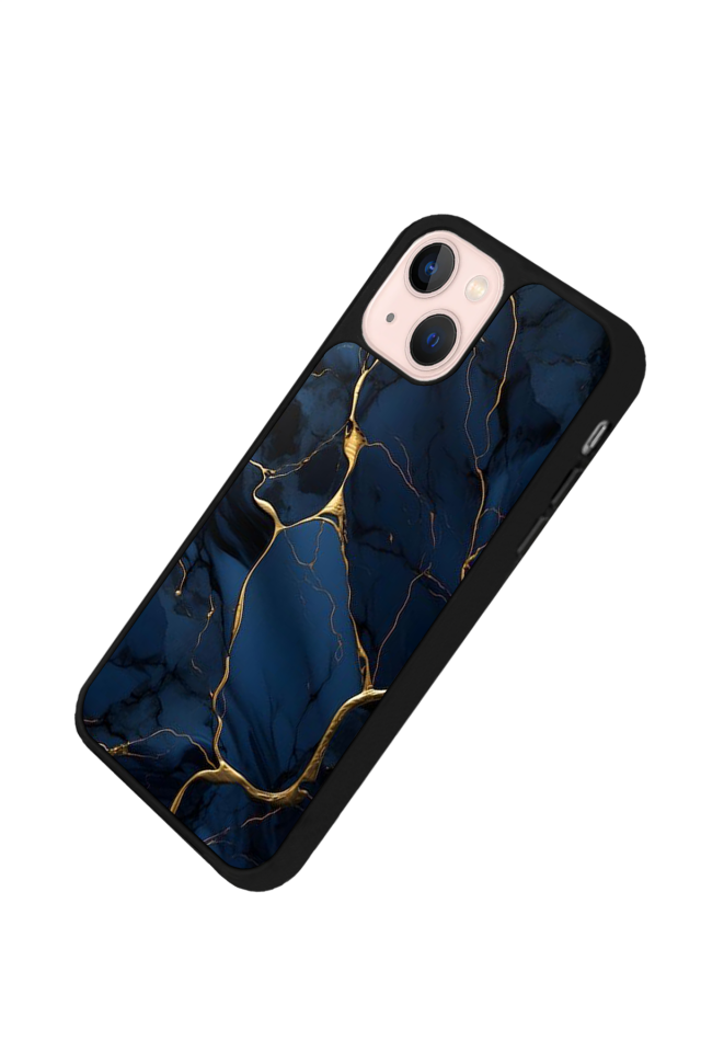 iPhone 13 Mini Uyumlu Mermer Marble Tasarımlı Glossy Premium Kılıf