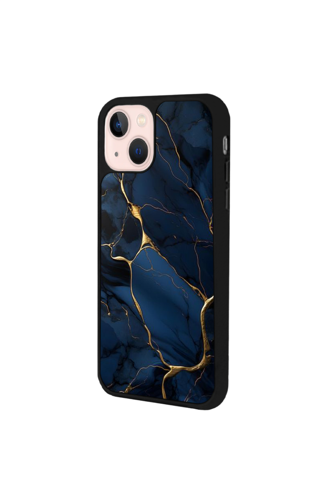 iPhone 13 Mini Uyumlu Mermer Marble Tasarımlı Glossy Premium Kılıf
