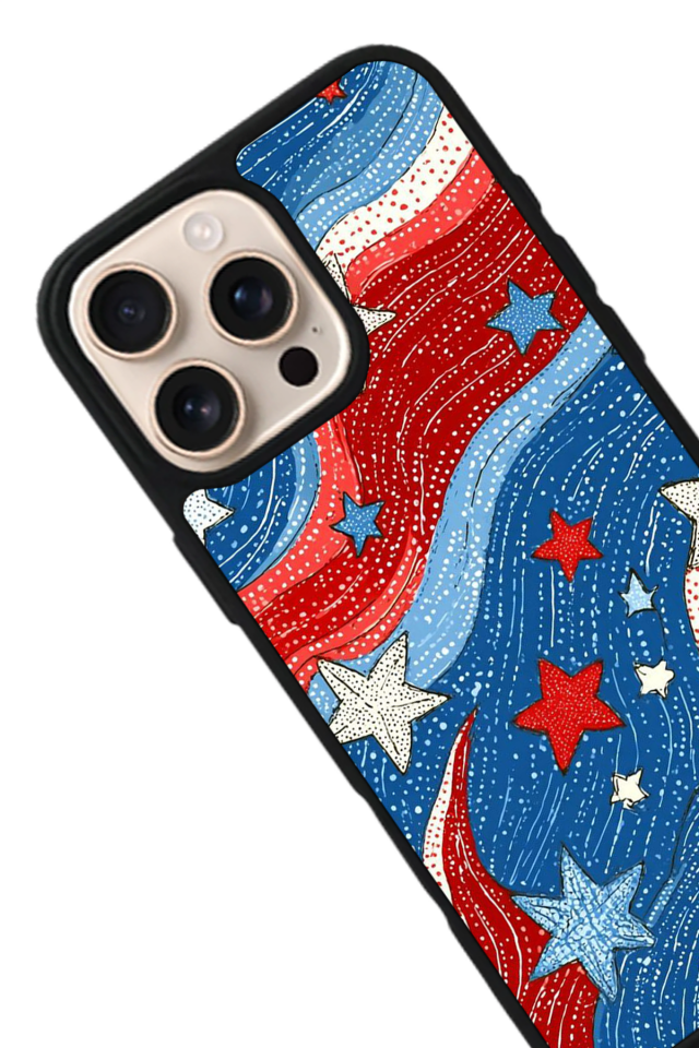 iPhone 15 Pro Uyumlu Retro Yildizlar Tasarımlı Glossy Premium Kılıf