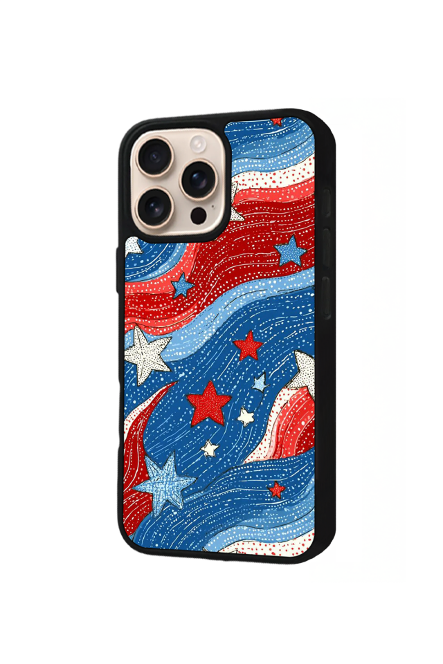 iPhone 15 Pro Uyumlu Retro Yildizlar Tasarımlı Glossy Premium Kılıf