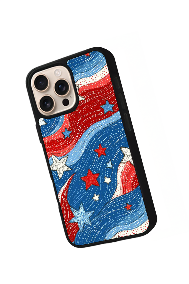 iPhone 15 Pro Uyumlu Retro Yildizlar Tasarımlı Glossy Premium Kılıf