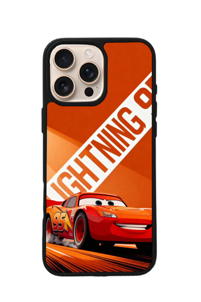 iPhone 16 Pro Max Uyumlu Simsek McQueen Tasarımlı Glossy Premium Kılıf