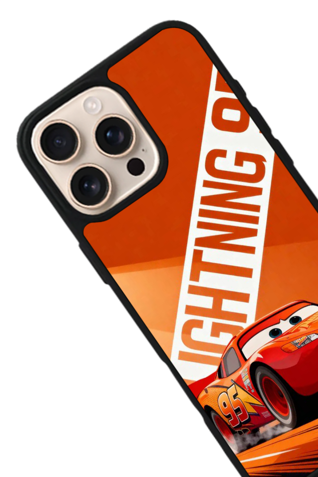 iPhone 16 Pro Max Uyumlu Simsek McQueen Tasarımlı Glossy Premium Kılıf