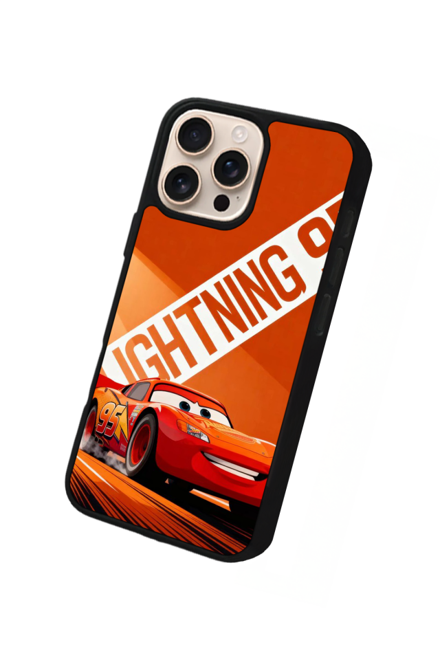 iPhone 16 Pro Max Uyumlu Simsek McQueen Tasarımlı Glossy Premium Kılıf