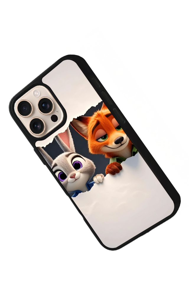 iPhone 15 Pro Uyumlu Zootropolis Tasarımlı Glossy Premium Kılıf
