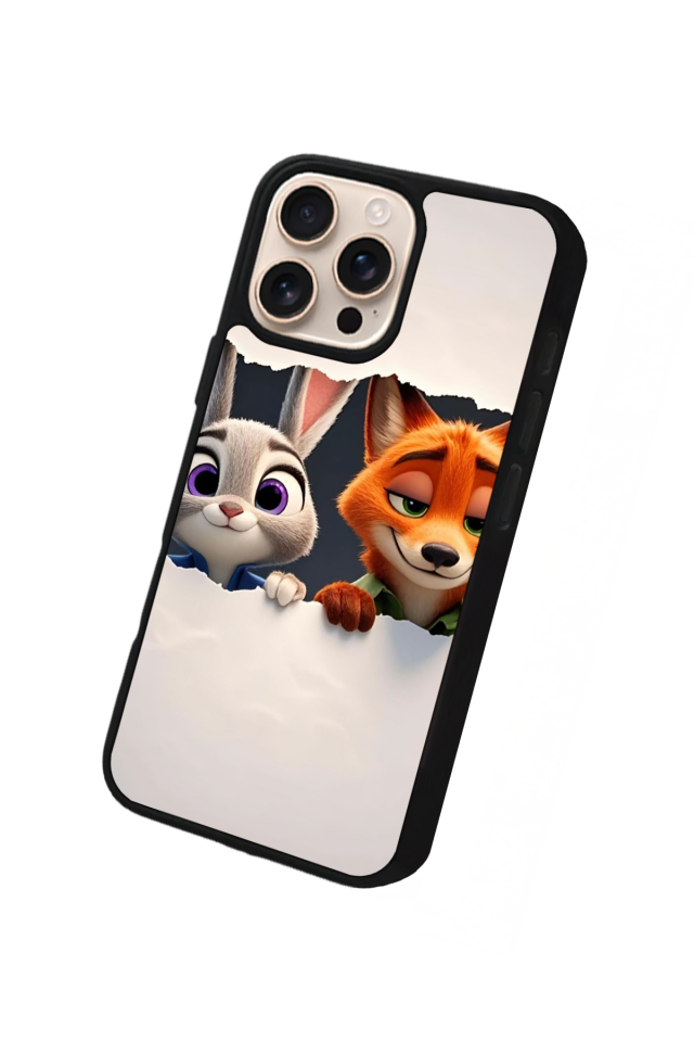 iPhone 15 Pro Uyumlu Zootropolis Tasarımlı Glossy Premium Kılıf