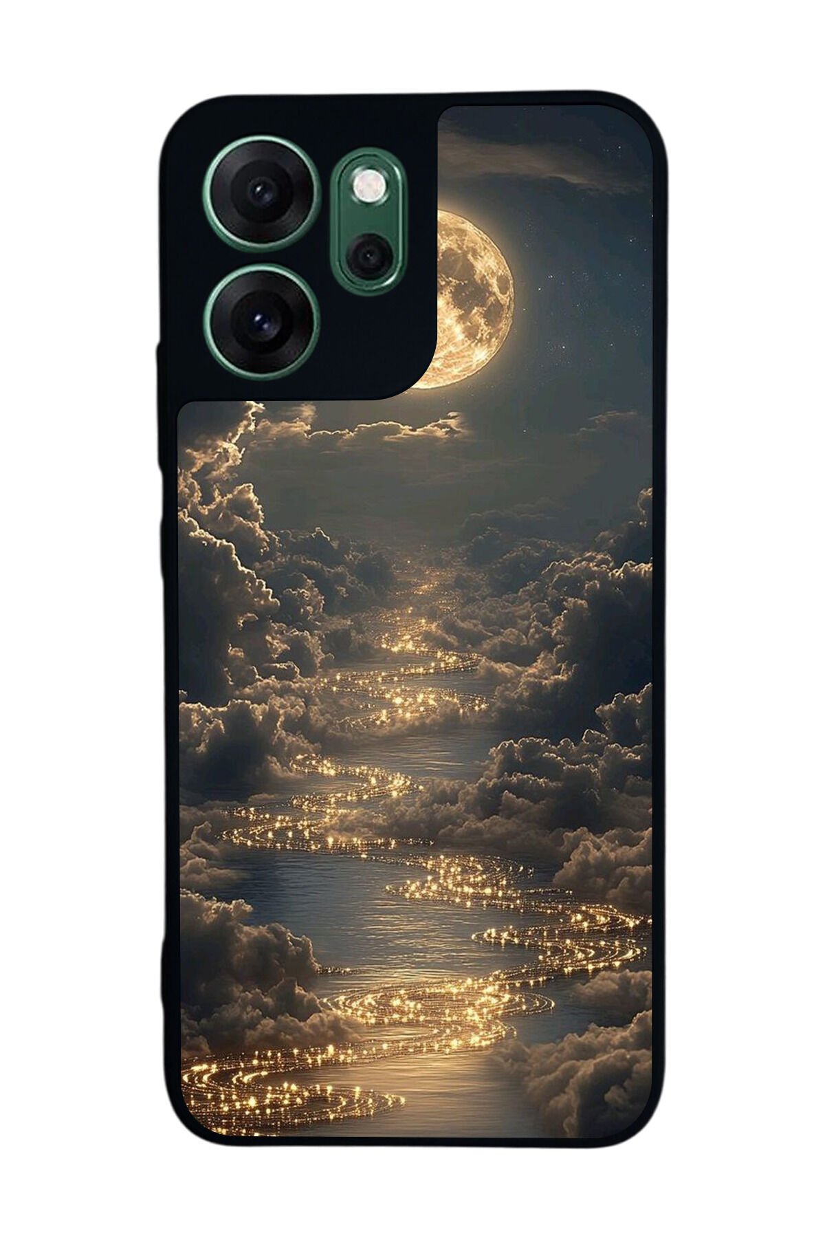 Oppo Reno 14F Uyumlu Ay Tasarımlı Glossy Premium Kılıf