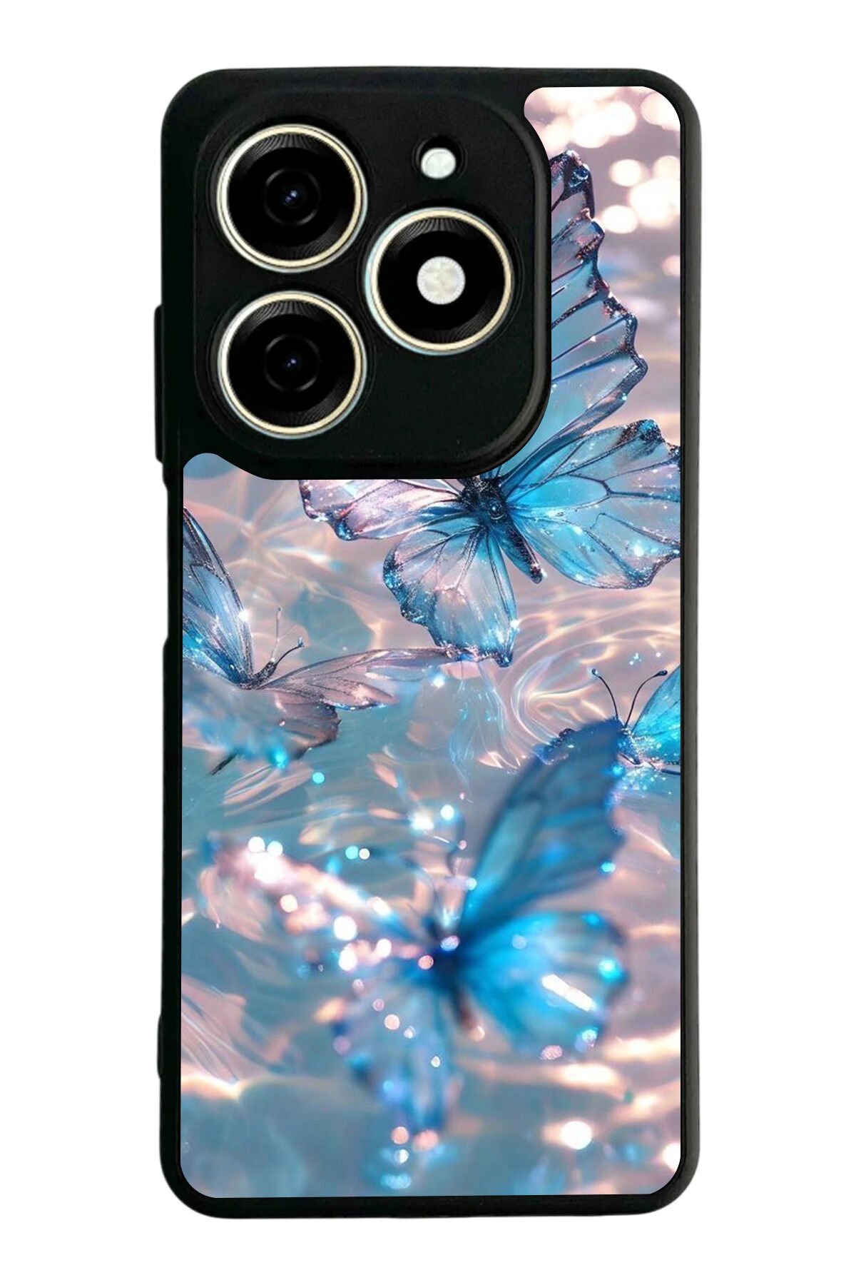 Tecno Spark 20/20C Uyumlu Kelebek Tasarımlı Glossy Premium Kılıf