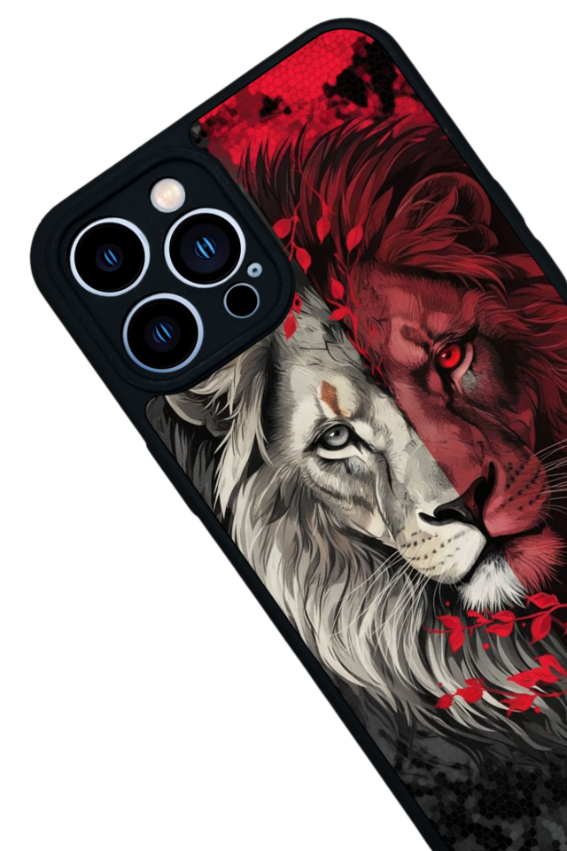 iPhone 13 Pro Max Uyumlu Aslan Tasarımlı Glossy Premium Kılıf