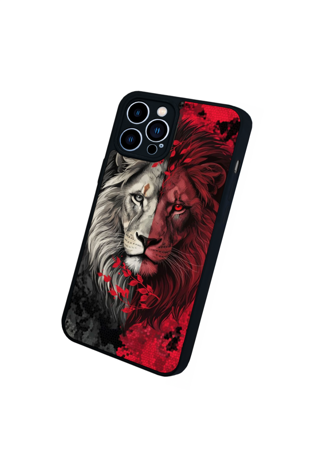 iPhone 13 Pro Max Uyumlu Aslan Tasarımlı Glossy Premium Kılıf