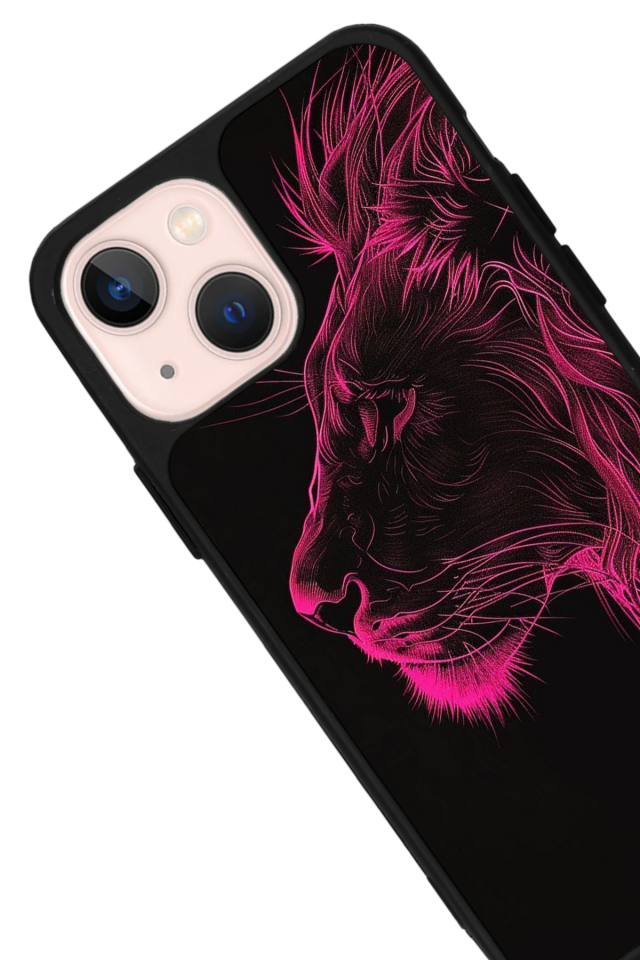 iPhone 14 Plus Uyumlu Aslan Tasarımlı Glossy Premium Kılıf