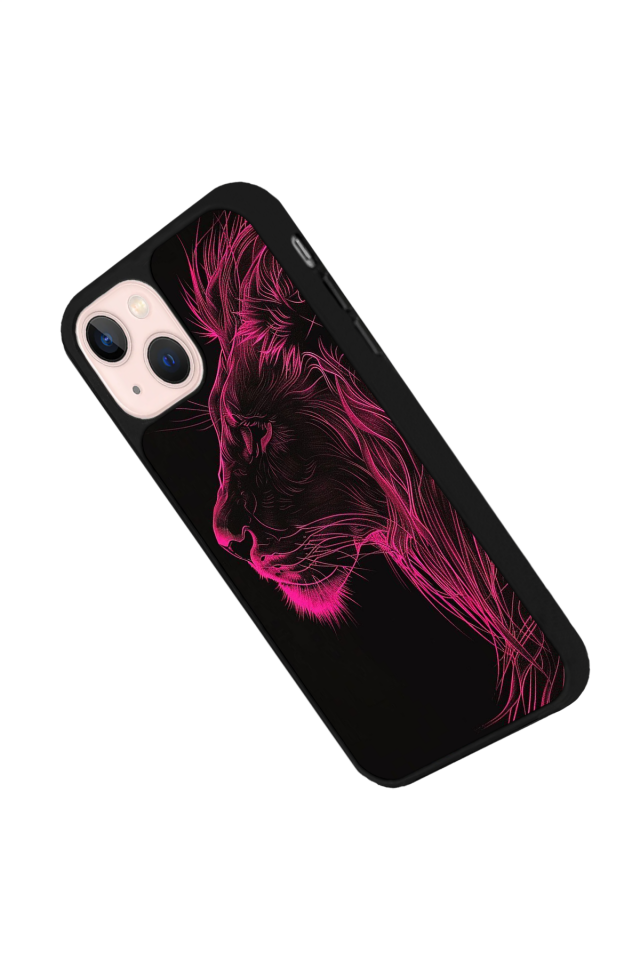 iPhone 14 Plus Uyumlu Aslan Tasarımlı Glossy Premium Kılıf