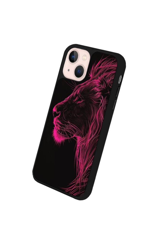 iPhone 14 Plus Uyumlu Aslan Tasarımlı Glossy Premium Kılıf