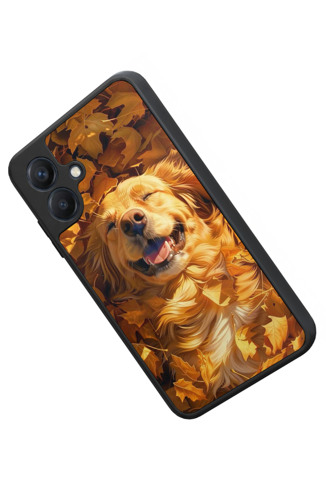 Samsung Galaxy A07 Uyumlu Golden Kopek Tasarımlı Glossy Premium Kılıf