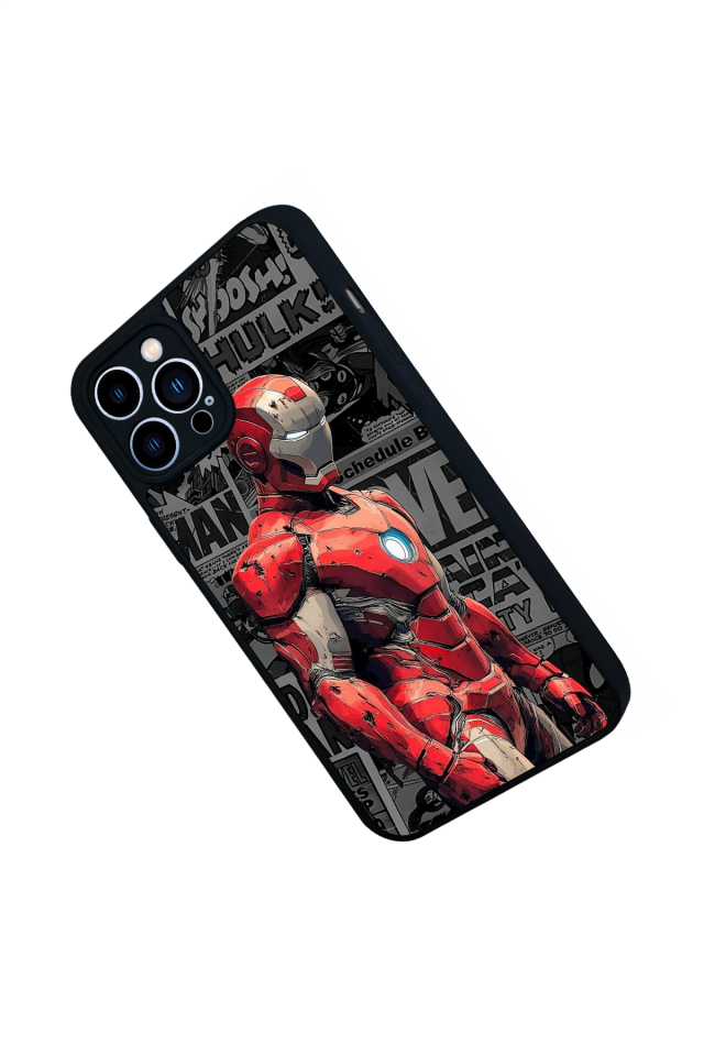 iPhone 12 Pro Max Uyumlu Iron Man ( Demir Adam ) Tasarımlı Glossy Premium Kılıf