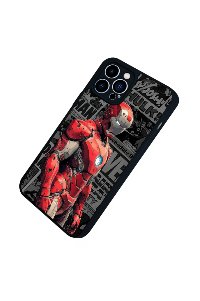 iPhone 12 Pro Max Uyumlu Iron Man ( Demir Adam ) Tasarımlı Glossy Premium Kılıf