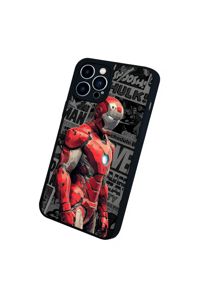 iPhone 12 Pro Max Uyumlu Iron Man ( Demir Adam ) Tasarımlı Glossy Premium Kılıf