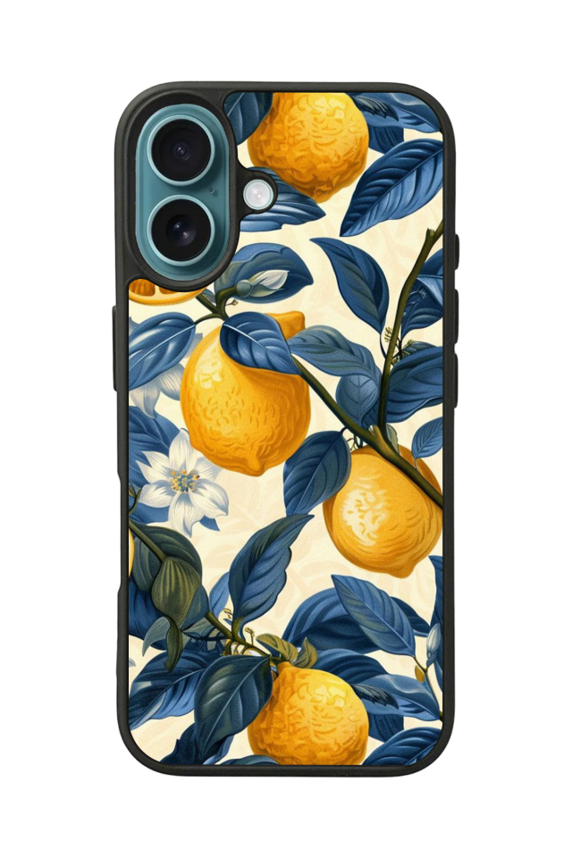 iPhone 16 Uyumlu Limon Tasarımlı Glossy Premium Kılıf