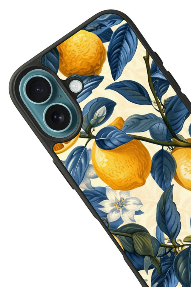 iPhone 16 Uyumlu Limon Tasarımlı Glossy Premium Kılıf