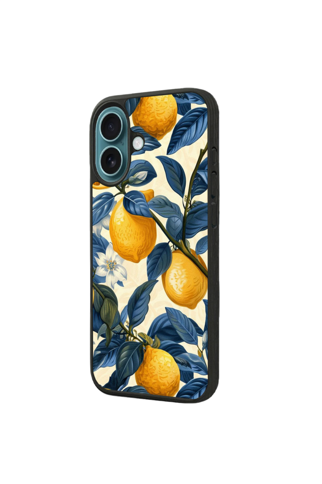 iPhone 16 Uyumlu Limon Tasarımlı Glossy Premium Kılıf