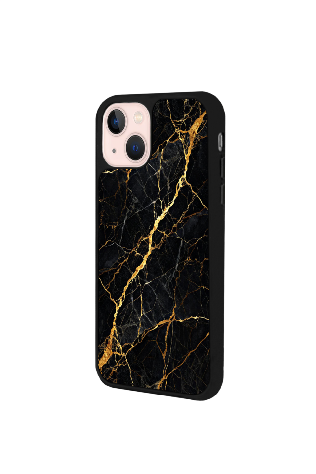 iPhone 13 Mini Uyumlu Mermer Marble Tasarımlı Glossy Premium Kılıf