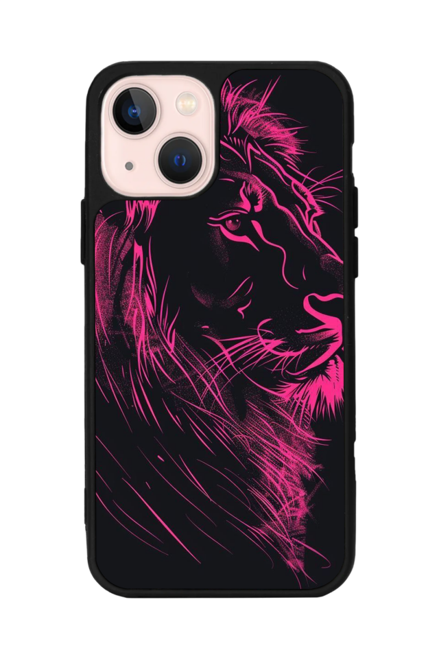 iPhone 14 Plus Uyumlu Aslan Tasarımlı Glossy Premium Kılıf