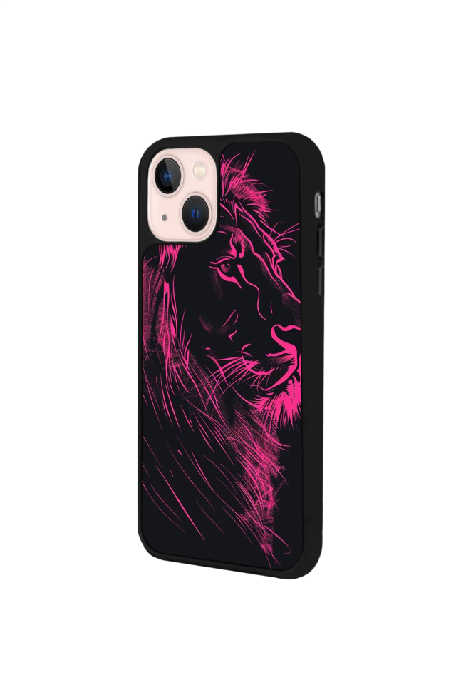 iPhone 14 Plus Uyumlu Aslan Tasarımlı Glossy Premium Kılıf