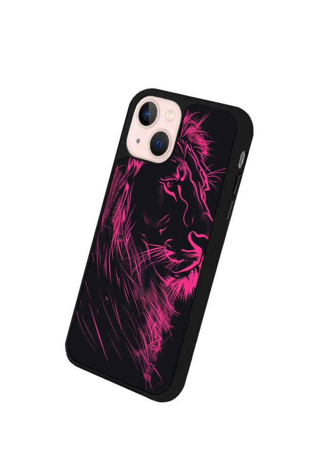 iPhone 14 Plus Uyumlu Aslan Tasarımlı Glossy Premium Kılıf