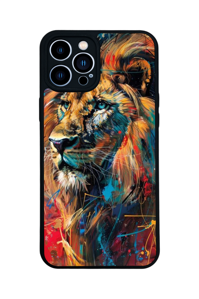 iPhone 13 Pro Max Uyumlu Aslan Tasarımlı Glossy Premium Kılıf