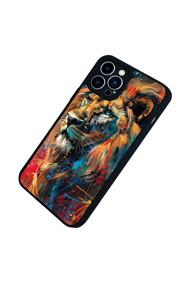 iPhone 13 Pro Max Uyumlu Aslan Tasarımlı Glossy Premium Kılıf