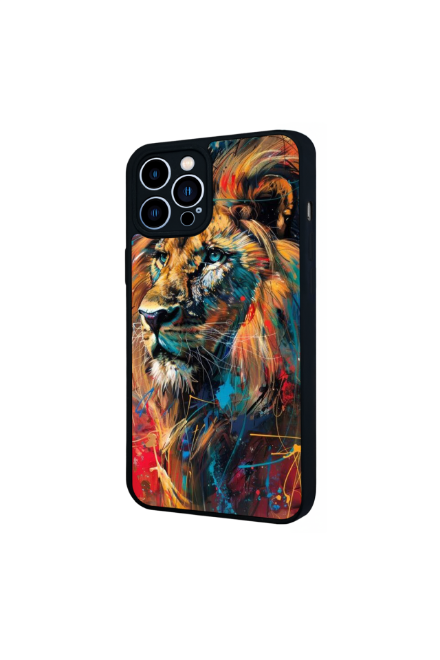 iPhone 13 Pro Max Uyumlu Aslan Tasarımlı Glossy Premium Kılıf