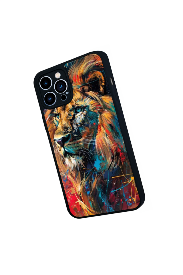 iPhone 13 Pro Max Uyumlu Aslan Tasarımlı Glossy Premium Kılıf