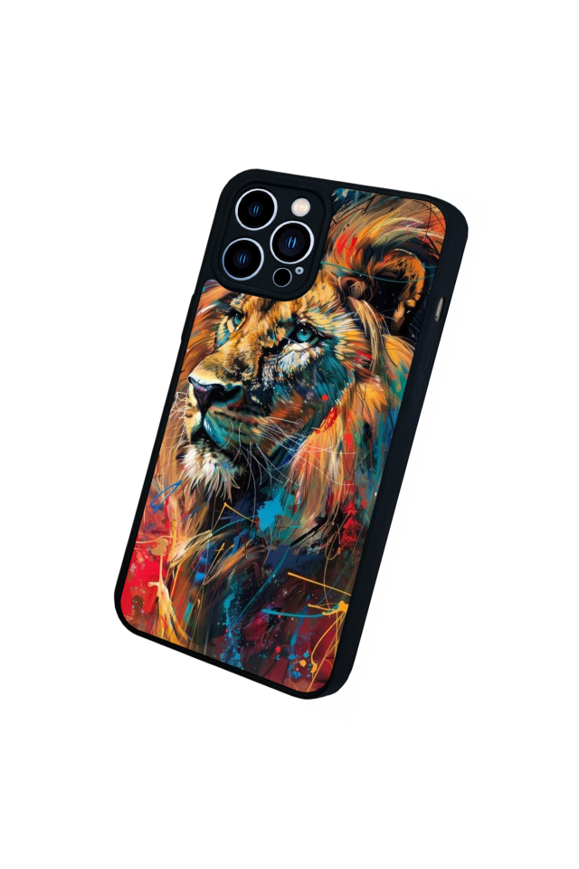 iPhone 13 Pro Max Uyumlu Aslan Tasarımlı Glossy Premium Kılıf