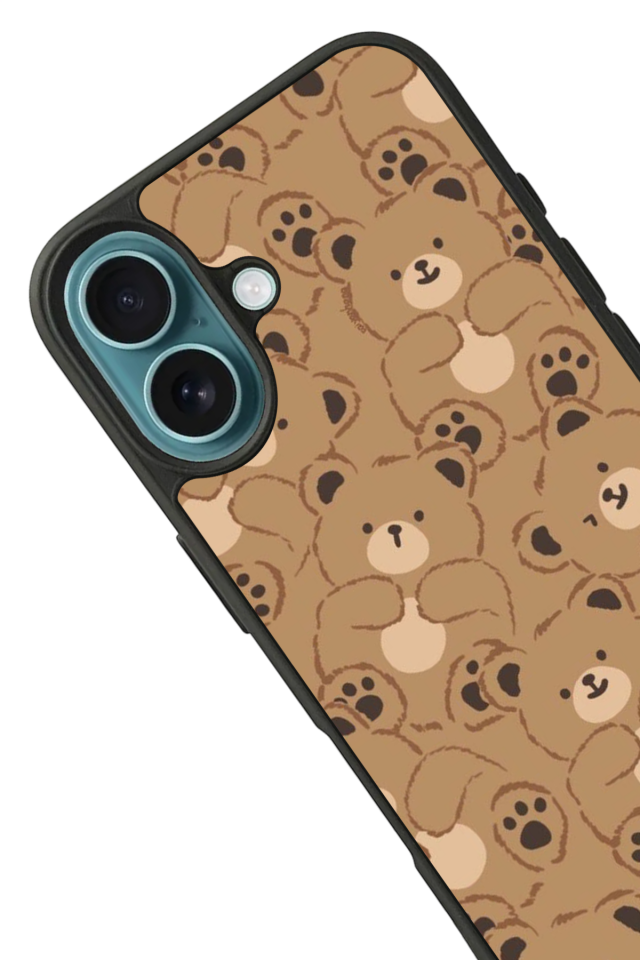 iPhone 16 Plus Uyumlu Ayı Tasarımlı Glossy Premium Kılıf