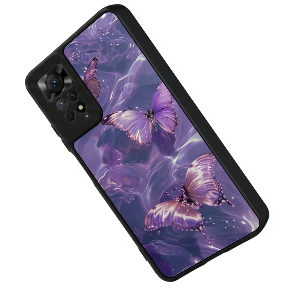 Xiaomi Redmi Note 12 Pro Uyumlu Kelebek Tasarımlı Glossy Premium Kılıf