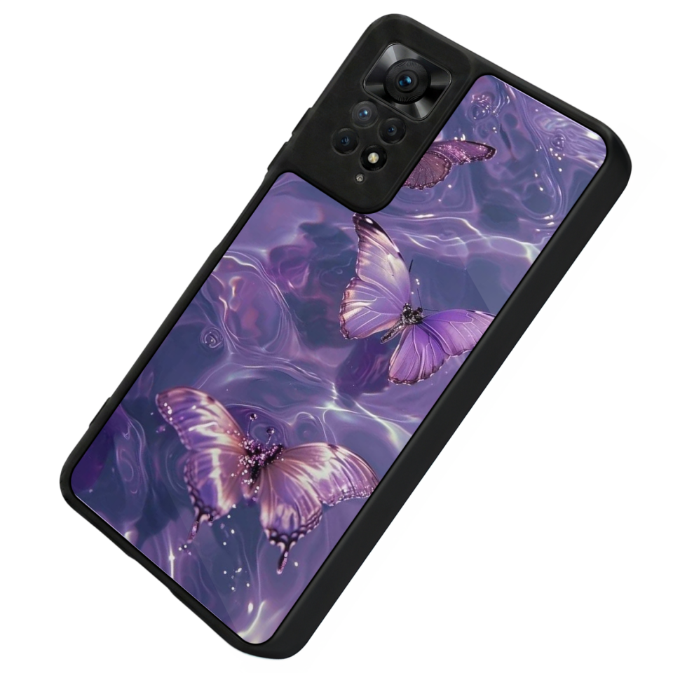 Xiaomi Redmi Note 12 Pro Uyumlu Kelebek Tasarımlı Glossy Premium Kılıf