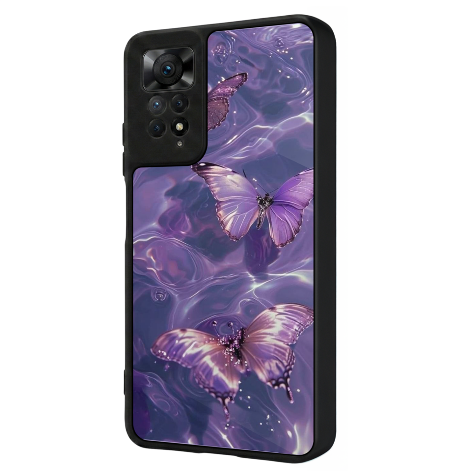 Xiaomi Redmi Note 12 Pro Uyumlu Kelebek Tasarımlı Glossy Premium Kılıf